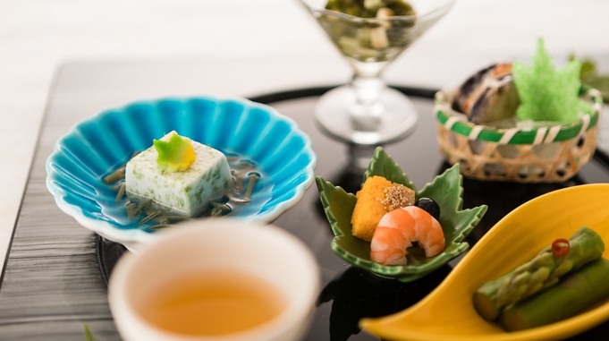 【お部屋食】山形牛のトマト風味鍋・鮎の塩焼き・山形の四季を気軽に楽しむ【夏の会席・彩の膳】　